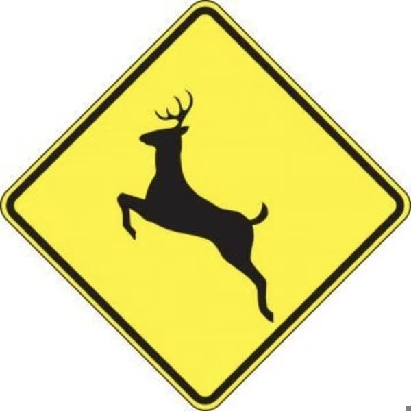 Accuform CROSSING SIGN DEER 24 X 24 DG HIGH FRW453DP FRW453DP - main